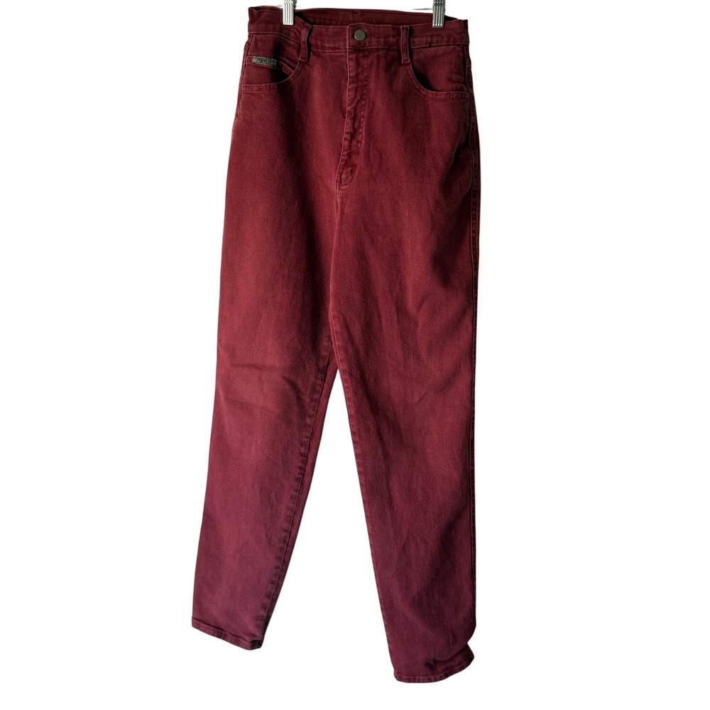 Vintage Roper 80s Burgundy Red Denim Jeans High Waisted Straight Western 26 Tall